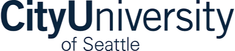 The image showcases the logo of the City University of Seattle, highlighting the name in dark blue text against a white background, representing one of Washington State's institutions renowned for offering some of the best degrees, including online Master's in Education programs.